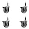 Service Caster 4'' Semi Steel Swivel 3/4'' Expanding Stem Caster Set with Brake, 4PK SCC-EX20S414-SSS-PLB-34-4 - alternate 1